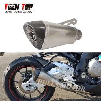Universal Motorcycle Exhaust System 60.5MM Carbon Fiber Motobike Silencer For BMW S1000RR S1000 RR S1000R S1000XR AK Muffler