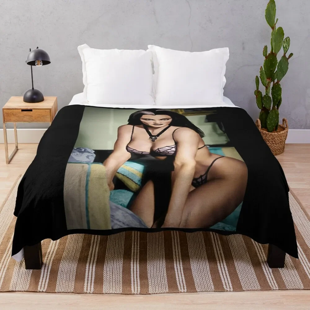Lily Munster Colorized By Franchi Torres Throw Blanket Sofa Throw Sofa Bed Coperte Morbide