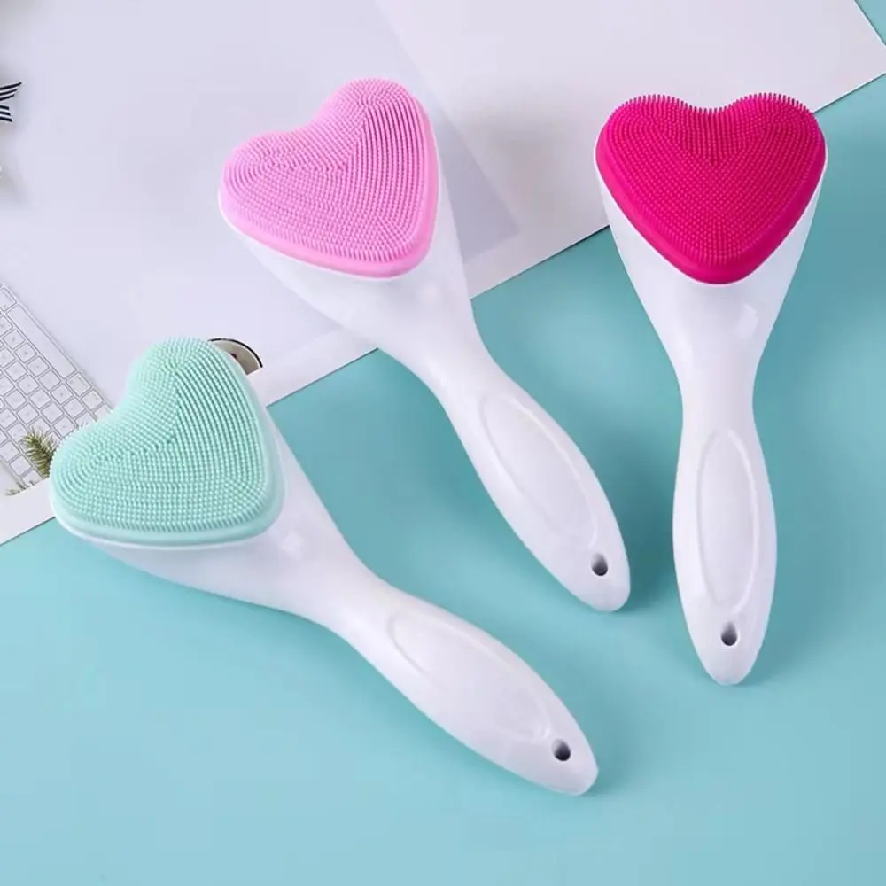 Portable Facial Cleansing Brush Handheld Exfoliating Facial Massage Brush Silicone Blackhead Removing Beauty Makeup Tool Women