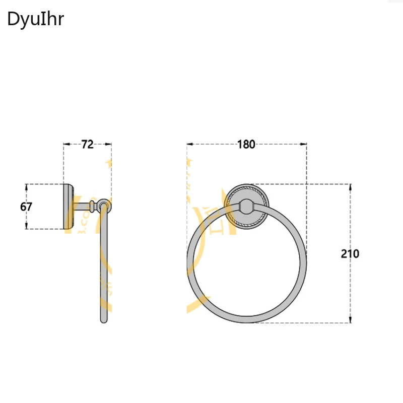 1pcs bathroom towel ring European gold towel ring round antique black antique DyuIhr hand holder
