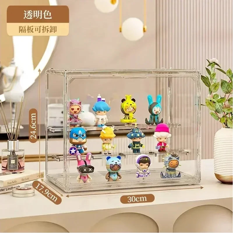1pcs Acrylic Clear Showcase for Collectible Figures and Blind Box Toys Clear Display Stand for legoed and Bubblegum Pop Figures