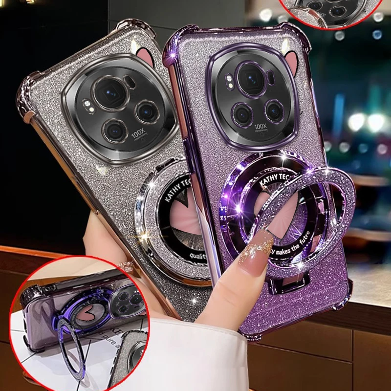 Magic 6Pro Romantic Love Plating Bracelet Holder Phone Case Cover