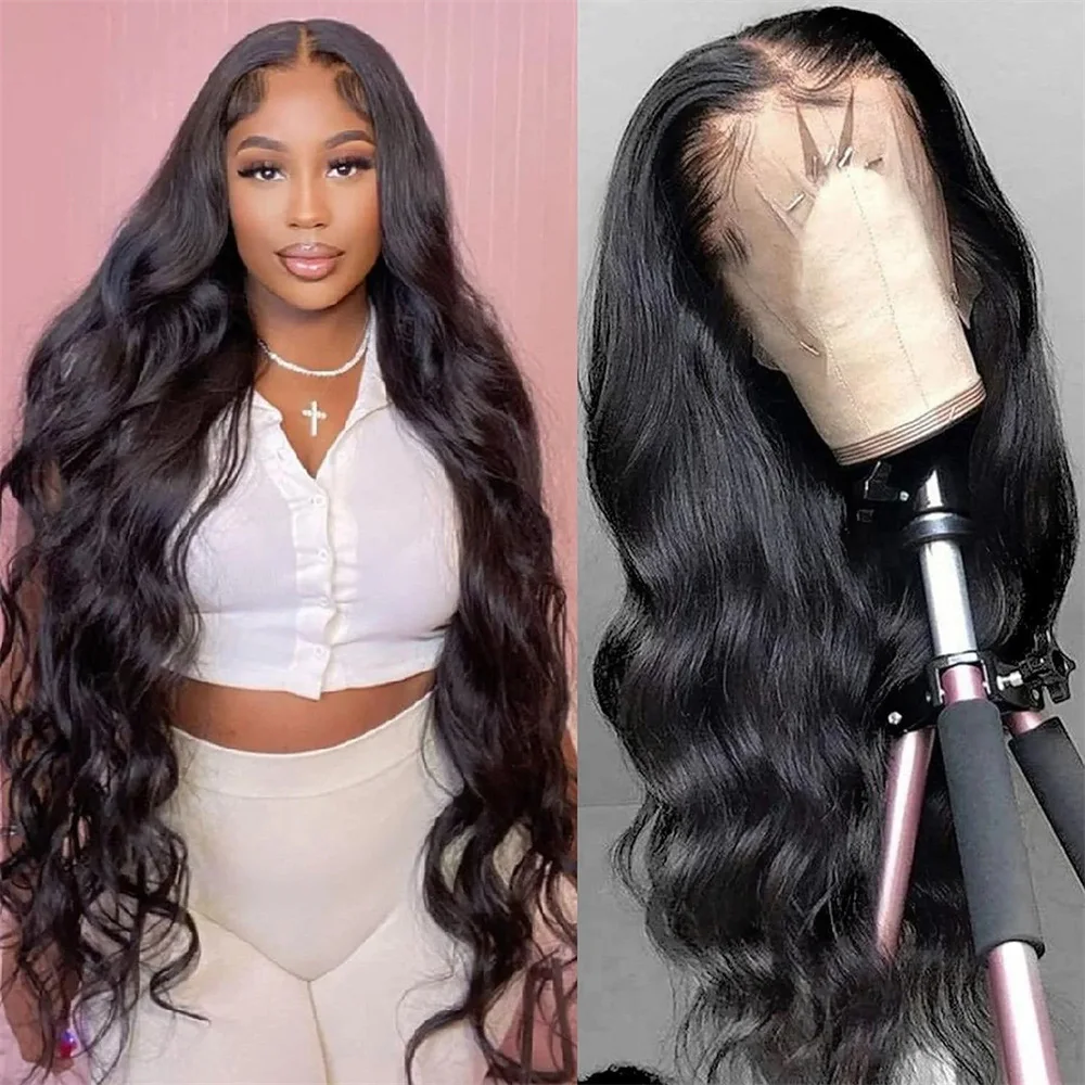 

Lace Blends Into Skin Preplucked Natural Hairline 13x4 Body Wave Lace Front Wig 7x5 Transparent Human Hair Wigs For Women