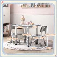 Aiyaplay Ensemble table et 2 chaises pour enfants réglables en hauteur pour enfants de 18 mois à 5 ans Facile à nettoyer 3