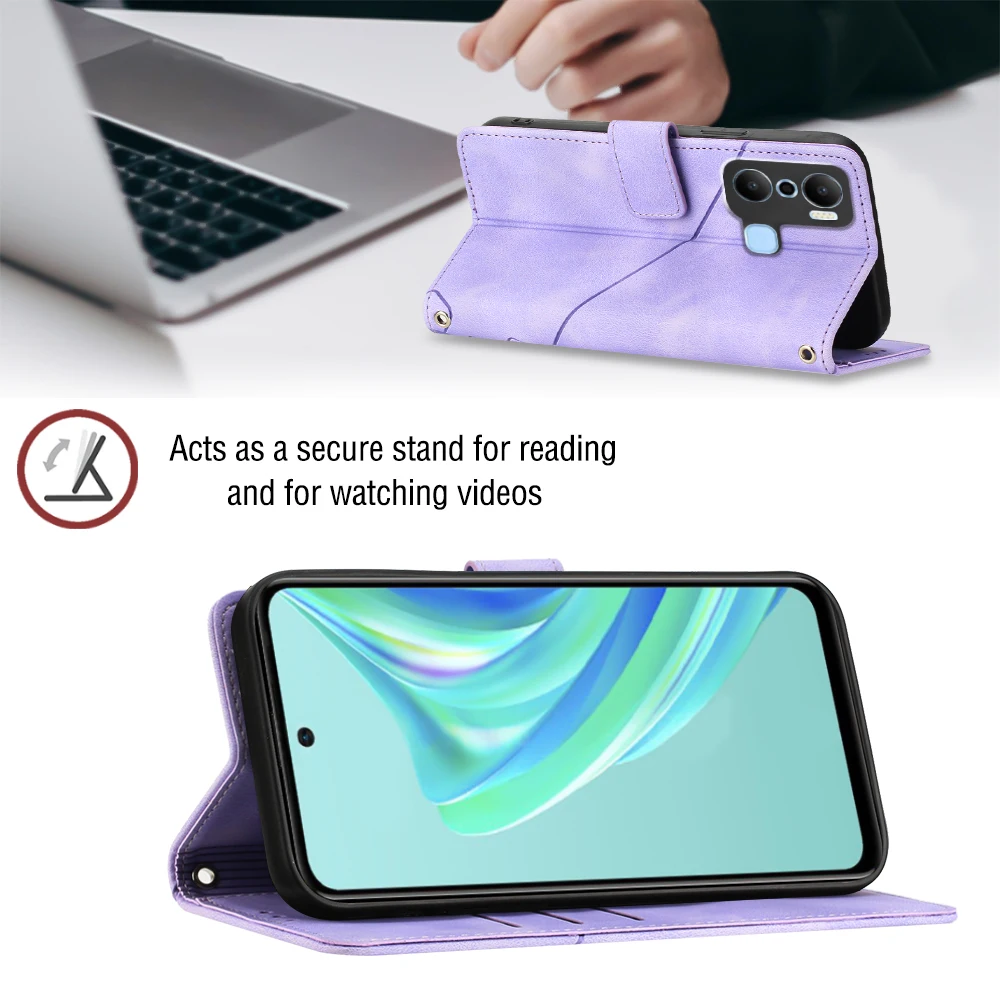 Leather Phone Wallet Case & Stand with Card Flip Cover
