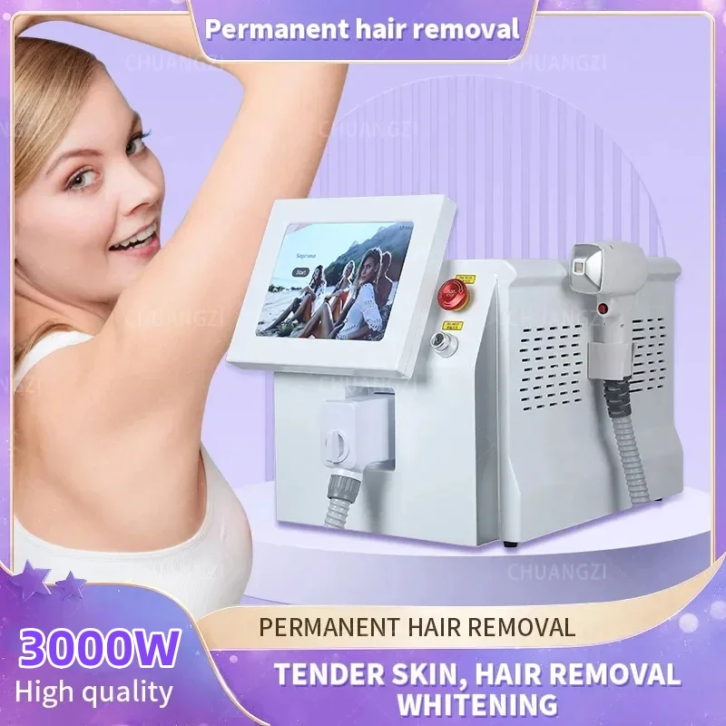 

New Diode Laser755 808 1064nm Multi Wavelengths Hair Removal Machine Cooling Head Painless Laser Epilator Face Body Hair Removal