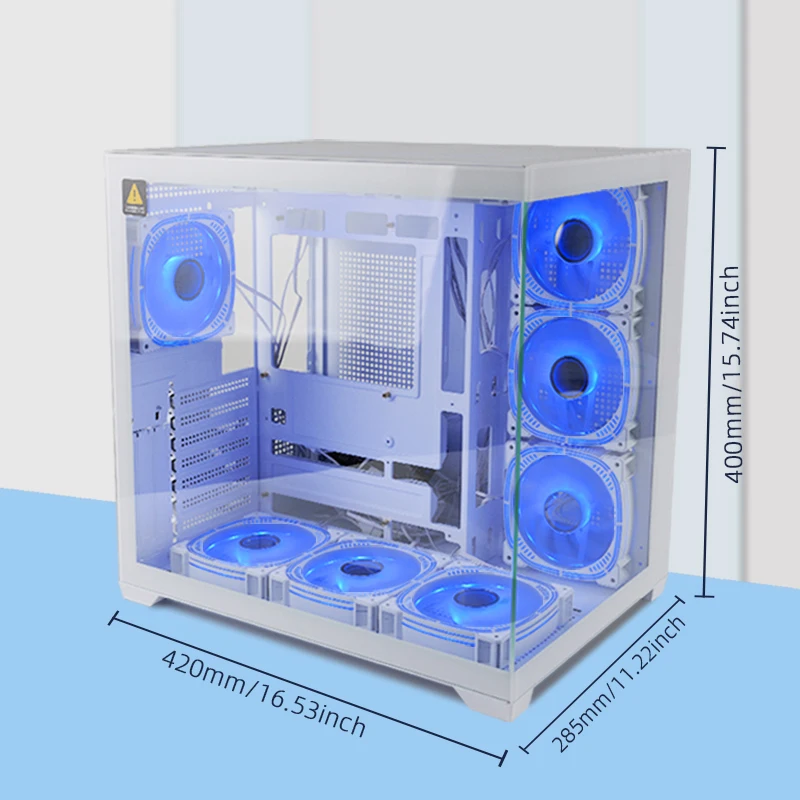Double-Sided Glass Computer Gaming Case Rgb pc Case ATX/M-ATX Desktop pc Computer For Gaming Computer-Only