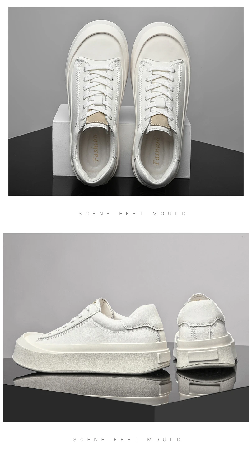 Männer Rindsleder Versteckte Aufzug Turnschuhe 5 cm Höhe Erhöhen Dicke Sohle Plattform Anti-Kollision Kappe Weiche Bequeme Casual Schuhe – Detail 25