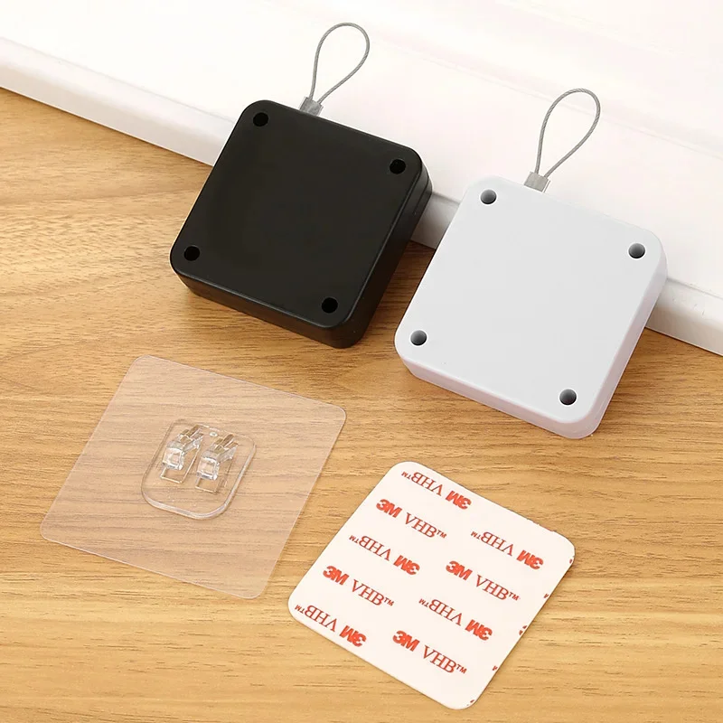 Portable Sliding Door, No Need For Punching And Pulling Rope Door Closer, Simple Household Wooden Door Automatic Return