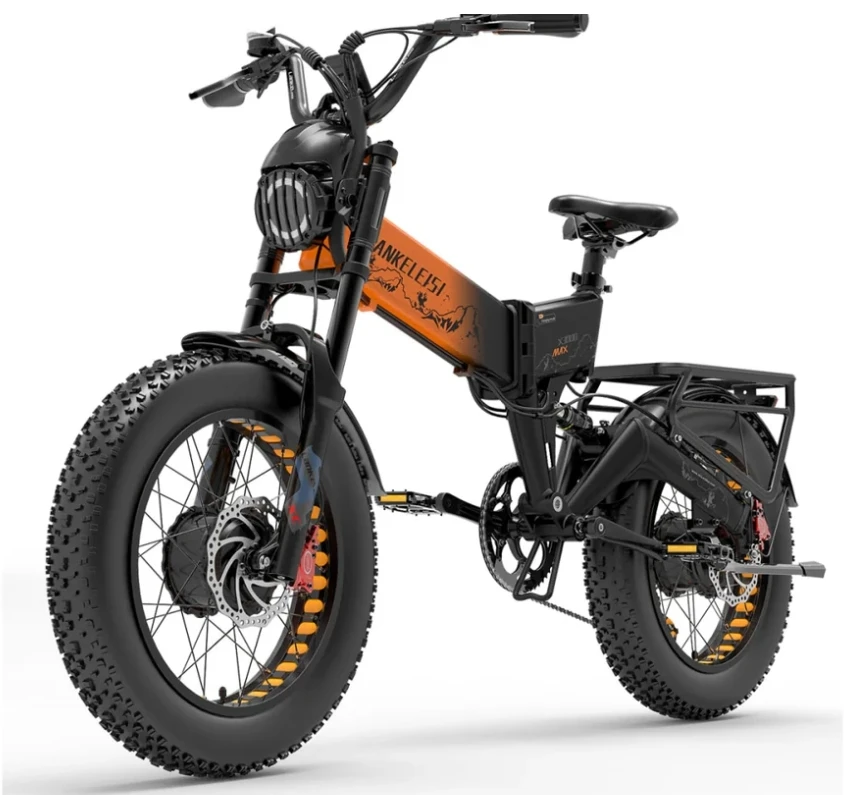 Vélo électrique Adulte 20″ – Double Moteur 2000W – Batterie 52V 40Ah – Pneus Neige