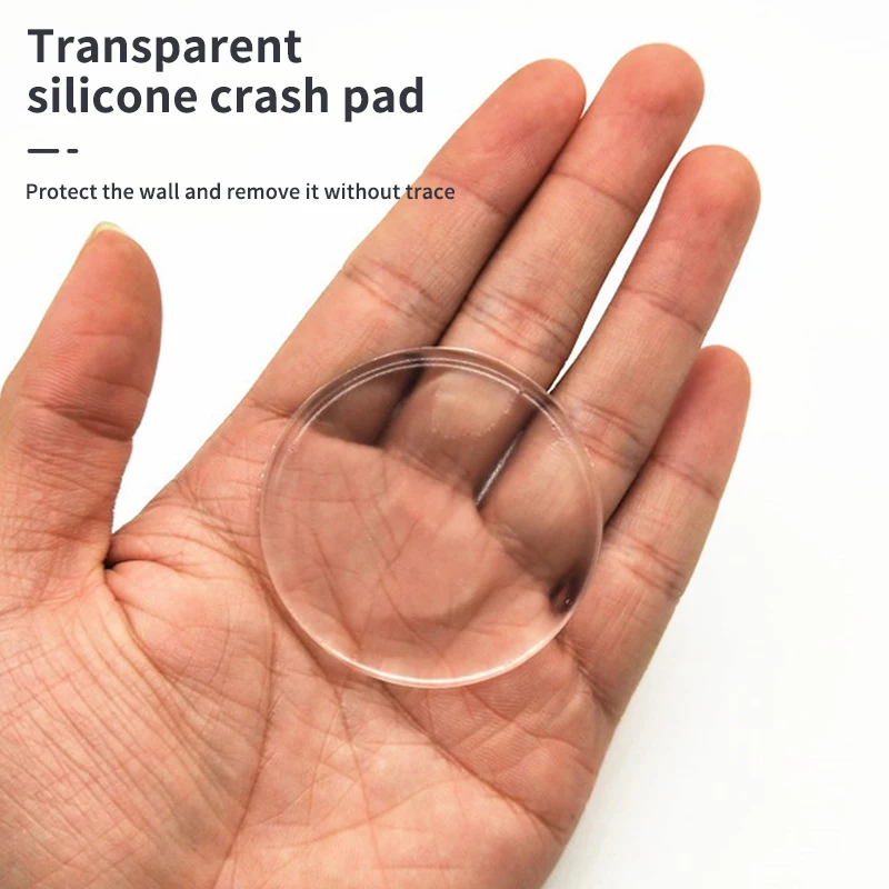 Door Stopper 6pcs Handle Bumper Pad Self Adhesive Transparent Silicone Wall Protector Anti Bump Washable Reusable Round
