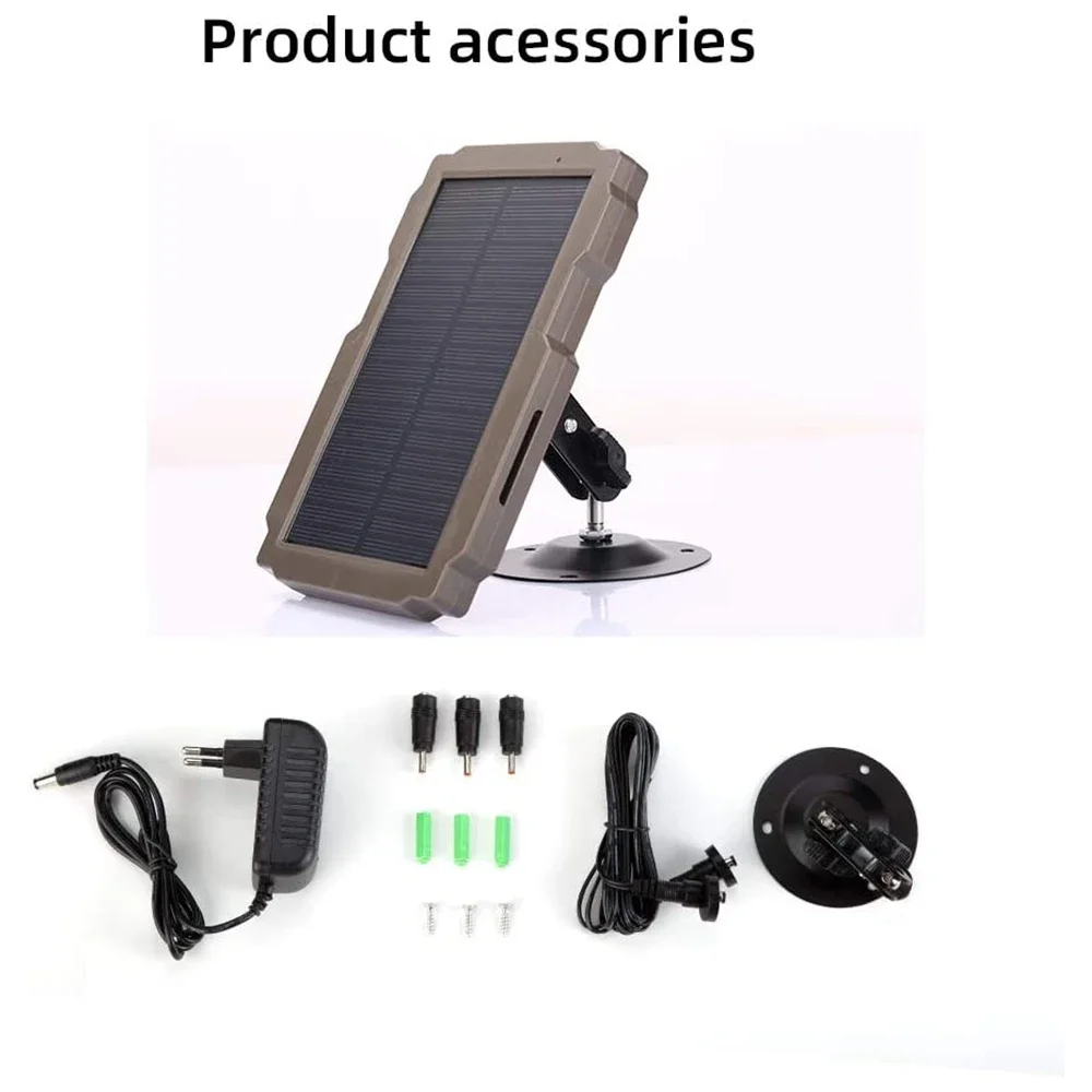 Trail Game Camera Solar Panel Kit 3000mAh 6V-12V Rechargeable Solar Charger for Outdoor Hunting Camera Accessories