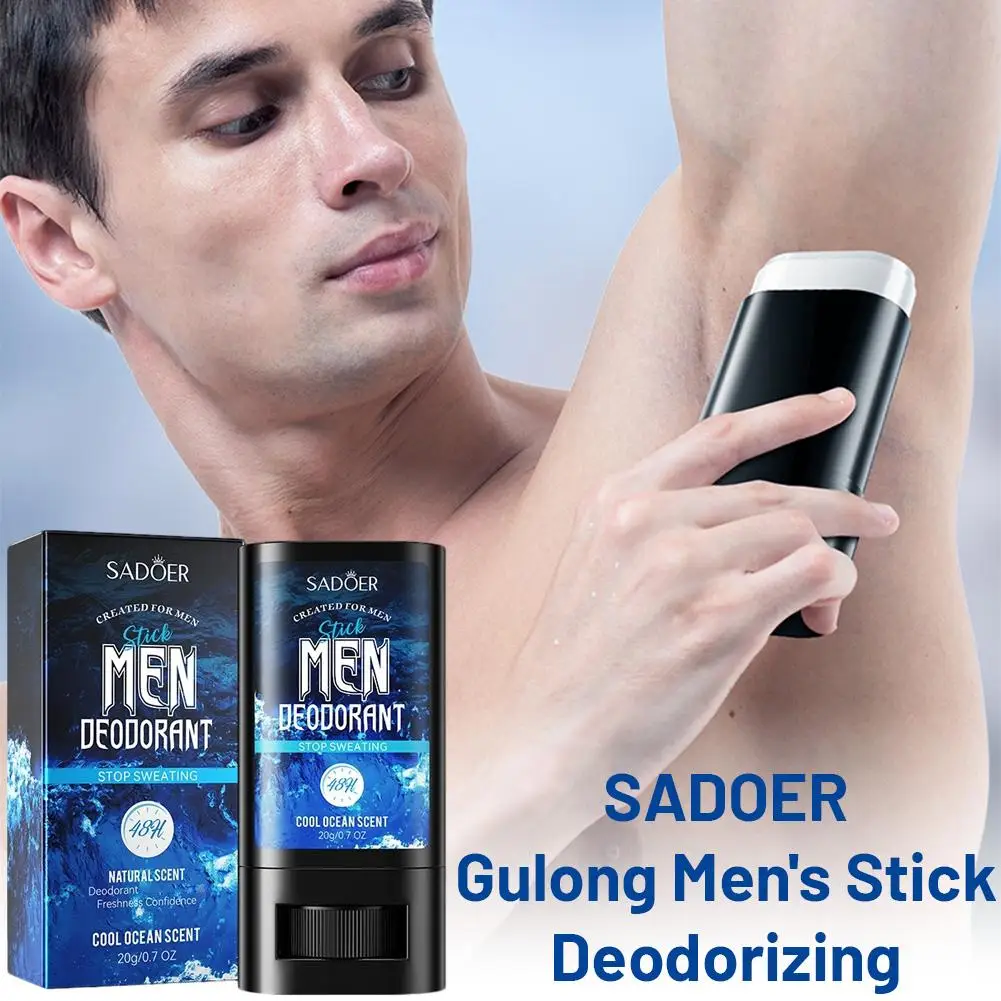 SADOER Men Sandalwood Deodorant Stick Anti Sweating Keep Drying Lasting Fragrance Remove Armpit Odor Underarm Refresh_voghion.com
