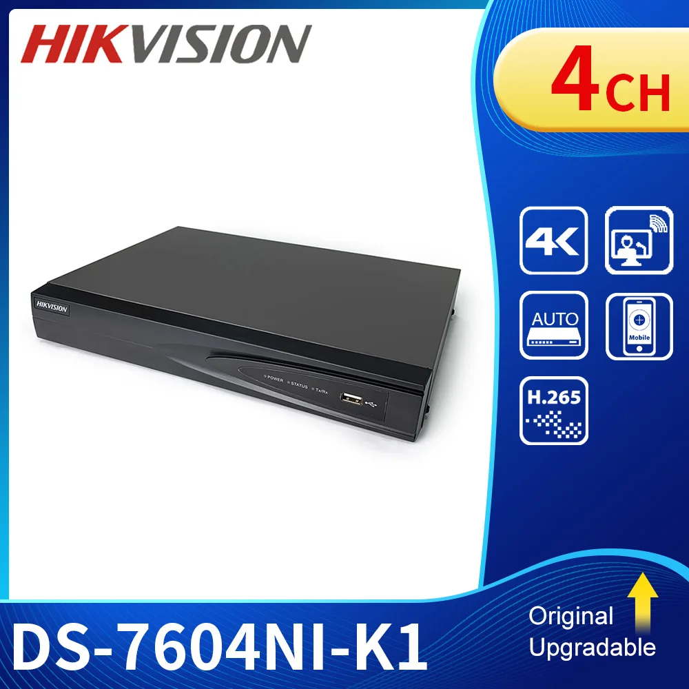 Hik Ds-7604Ni-K1 Nvr 4Ch 4K Plug And Play Videoregistratore Di Videosorveglianza A 4 Canali P2P Onvif Hik-Connect Security Dvr H.265 +