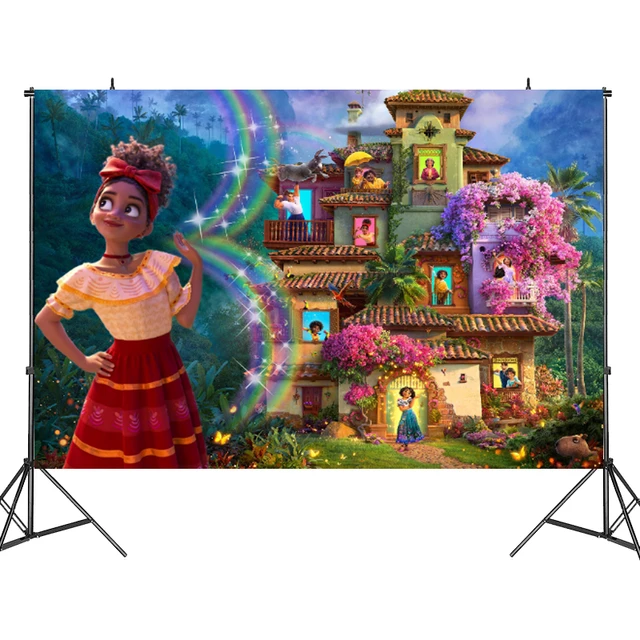 Décors de décoration de fête d'anniversaire Disney Encanto personnalisés,  fond de photographie, mur de fête magique, gril en vinyle, baby shower,  enfants - AliExpress