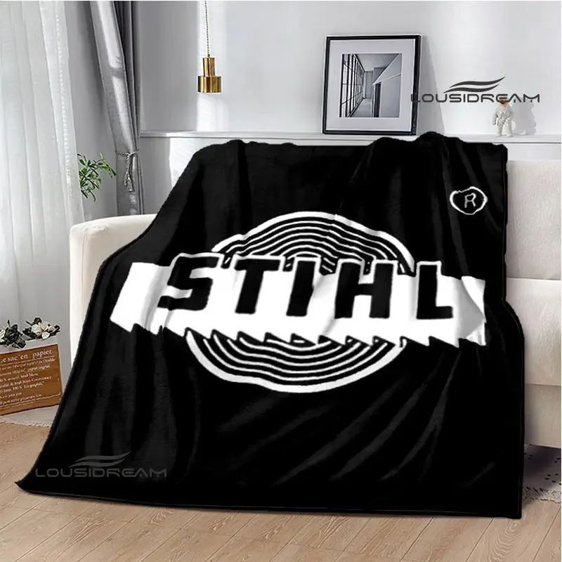 stihl logo printed Warm Flange blanket picnic Soft and comfortable blanket bed linings birthday gift 4