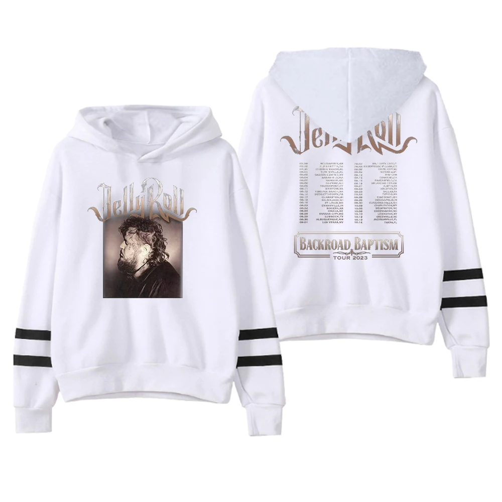 Jelly Roll Profile Photo Hoodie Backroad Baptism Tour 2023 Pocketless Parallel Bars Sleeve Sweatshirts Women Men Fashion Clothes
