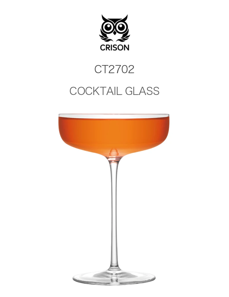 Description Picture 2 of itemCRISON CT2702 Crystal Glass Coupe Champagne Cup Wedding Party Cocktail Glassware Clear Lead-Free Bar Drinkware
