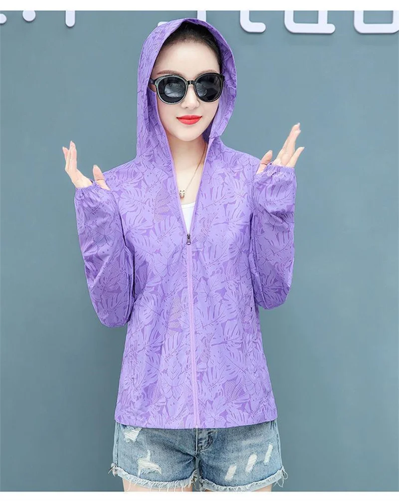 Hooded Long Sleeve Thin Windbreaker Women's Coat Jacket 2023 New Summer Loose Sunscreen Coat Female UV Resistant Outdoor Top 4XL