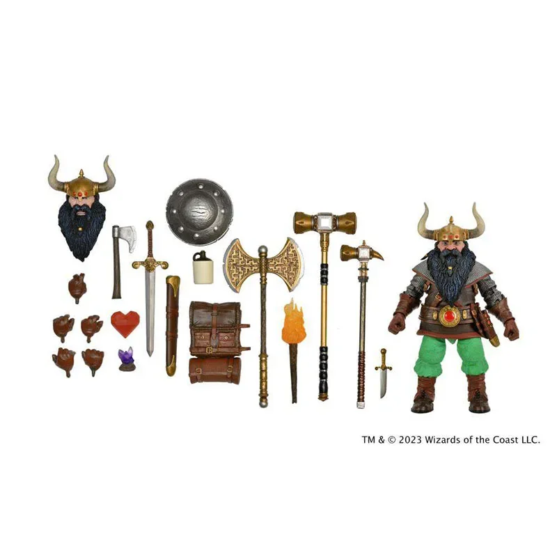 

Original Neca Dragon And Dungeon Anime Figure Elkhorn Dwarf Warrior With Authentic Label Handheld Model Action Figure Collection