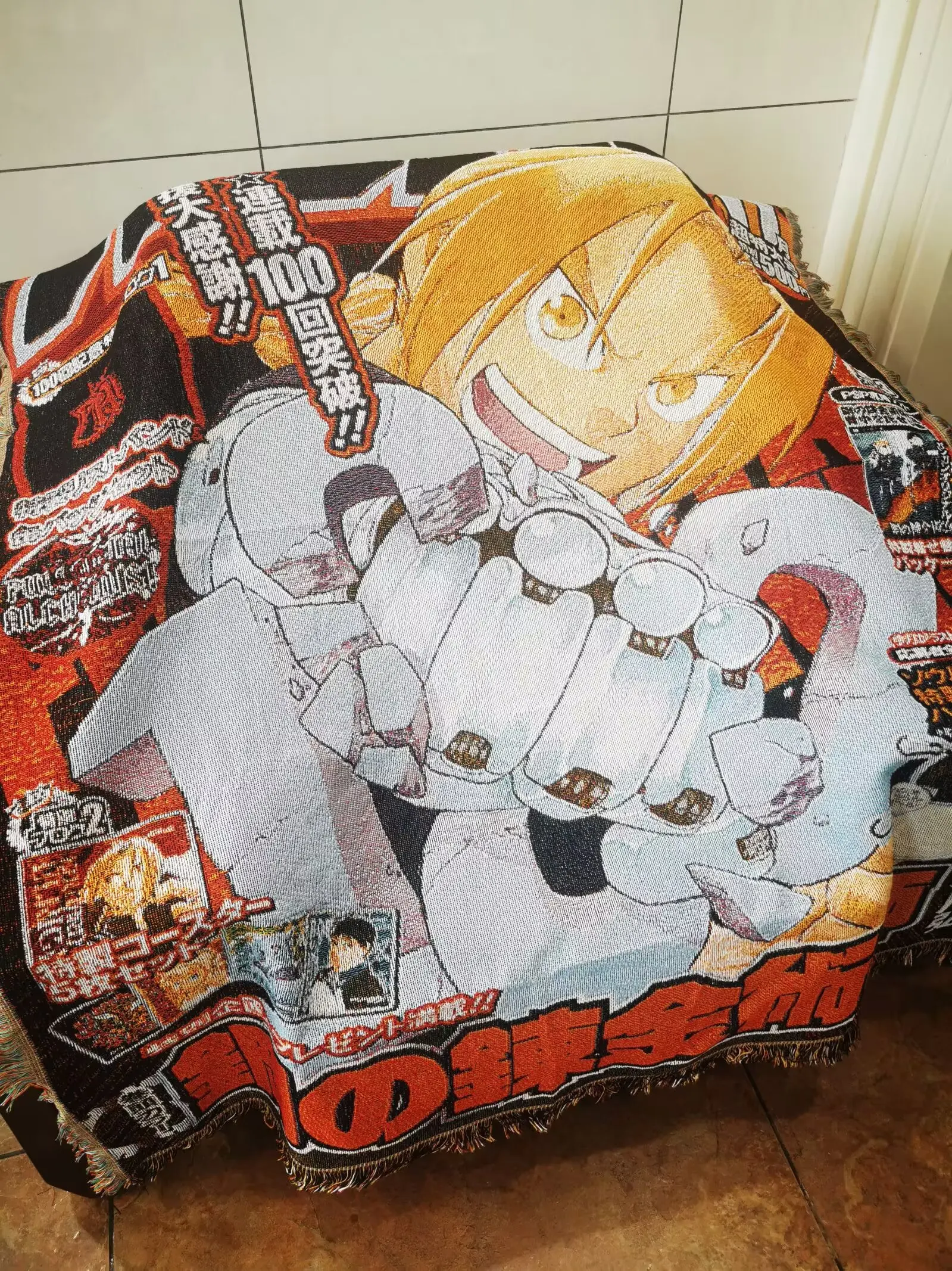 Anime Fullmetal Throw 짠 러그 담요 태피스트리 침대보 야외 캠프 비치 타월 소파 의자 커버 매트 러그 Tassel