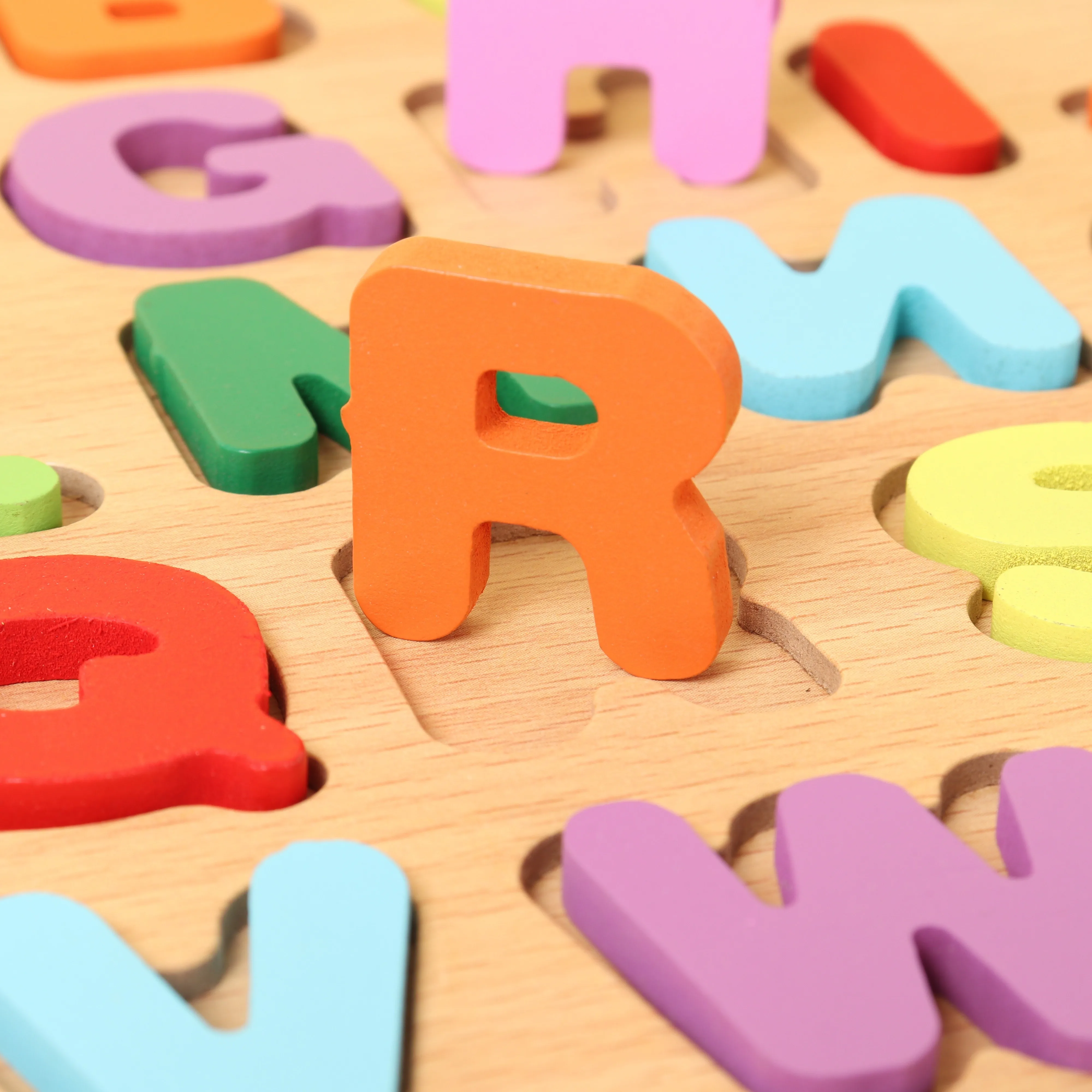 Wooden Puzzles 3D Colorful Alphabet Number Puzzle Montessori Matching Games Early Education Toys Mathematics Shape Cognition