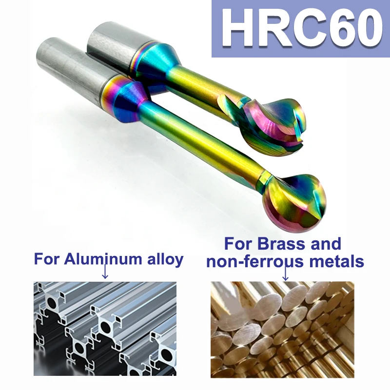 Ball T-shaped Arc Mill, Lollipop End Mill, Solid Carbide 3D CNC