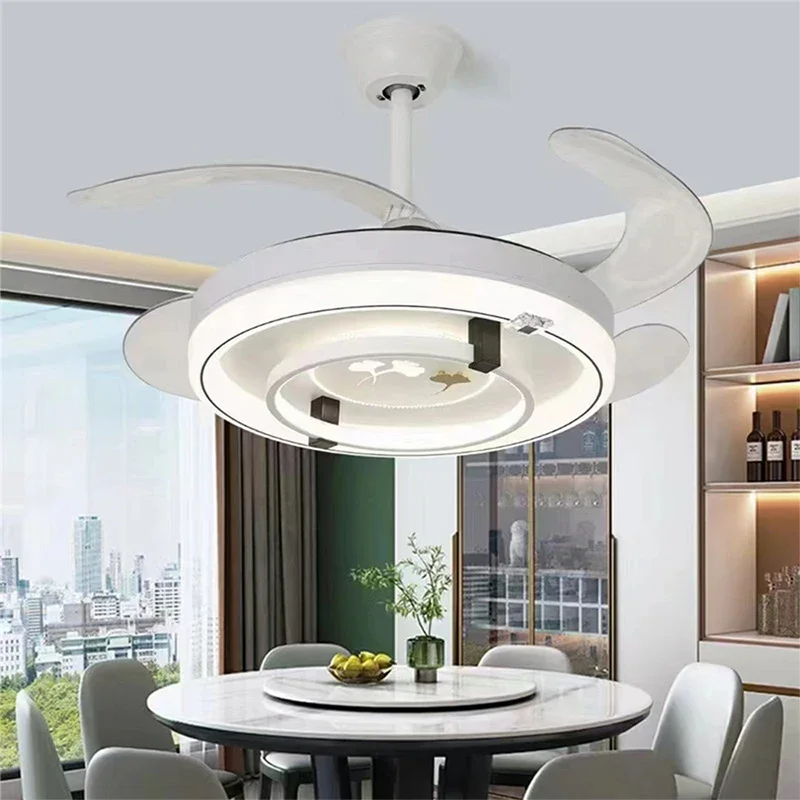 BERTH Modern Stealth Fan Light LED Living room Restaurant Bedroom Children's room Ceiling Fan Light Remote Electric