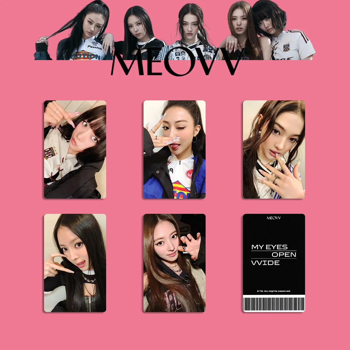 MEOVV 1stEP Kpopnara US 限定 トレカ ５枚セット 5Pcs KPOP MEOVV Photocards MY EYES OPEN VVIDE Album Postcard SOOIN