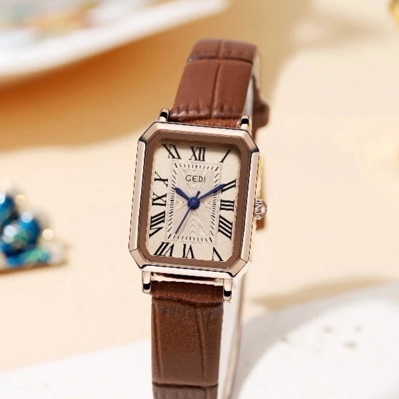 

Elegant Design Rectangular Dial Water Resistant Quartz Movement Business Women Waterproof Wrist Watch