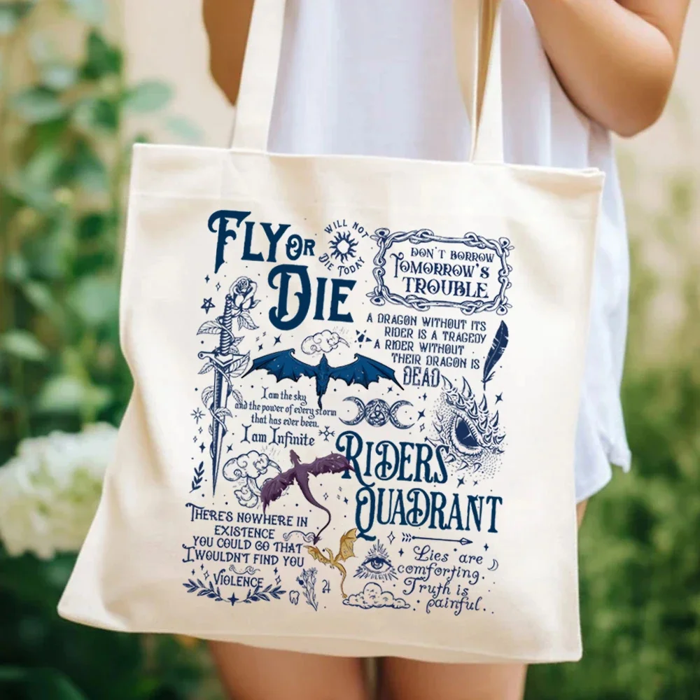 Basgiath War College Fourth Wing Tote Bags Gifts for Book Lover Bag Women's Handbag Readers Are Leaders Canva Tote Bags Bookworm 2