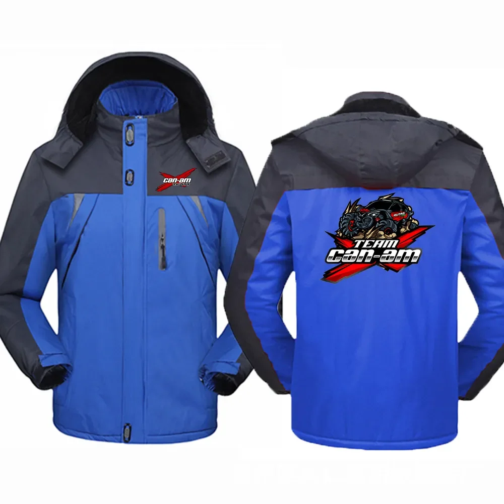 

Men Thicken Windbreaker Coats Can Am Team Spyder Motorcycles Print Waterproof Warm Cold-Proof Mountaineering Comfortable Clothes