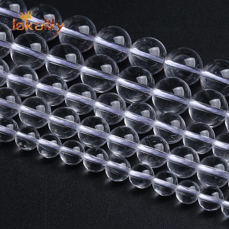 

Top Quality Natural White Crystal Beads Perfect Lucky Quartz Stone Round Beads for Jewelry Making Fit DIY Bracelets Necklace 15"
