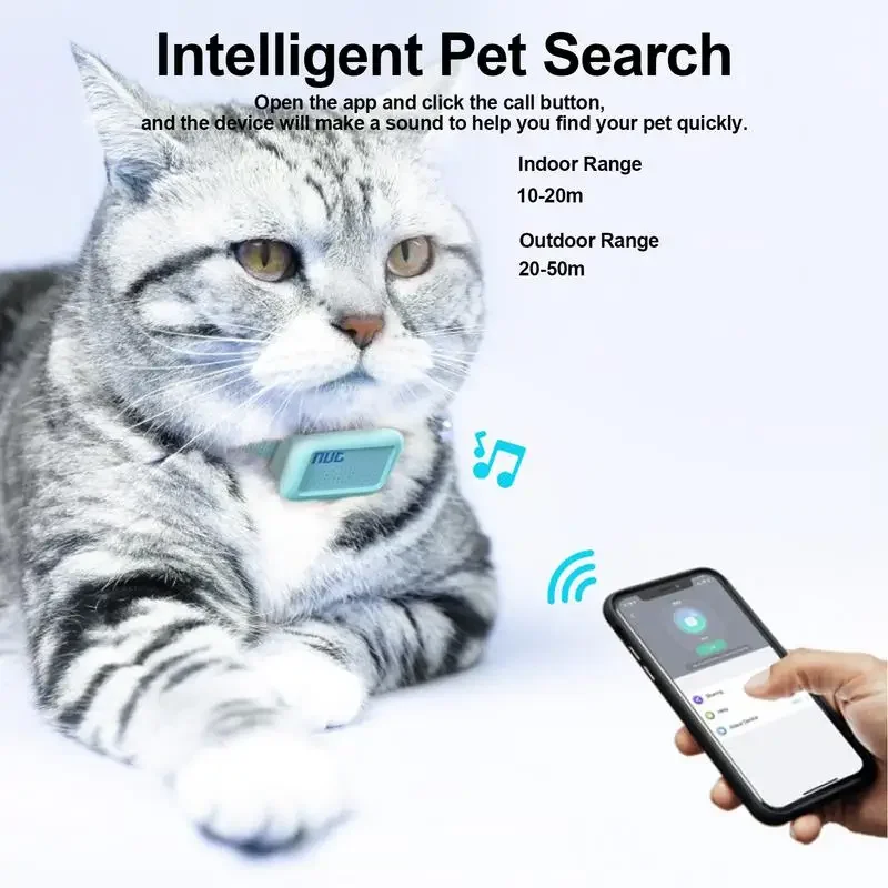 Mini Pet Tracker With Collar Dog Cat Smart Positioning Real Time GPS Tracker Waterproof Bluetooth Locator Anti-lost Collar