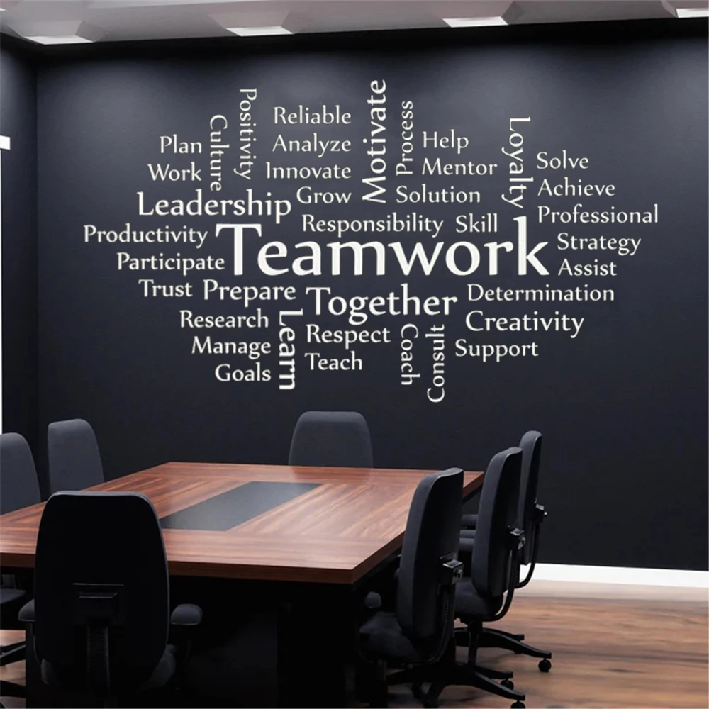 

Office Rules Wall Stickers Motivational Office Sign Teamwork Success Quotes Decals Vinyl Business Decor Work Home Murals DW14077
