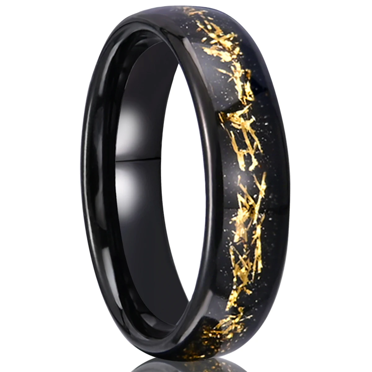 

Tungsten Carbide Meteorite Galaxy Ring, Black 6mm Men's Fashion Luxury Comfortable Wedding Ring Anniversary Gift for Couples