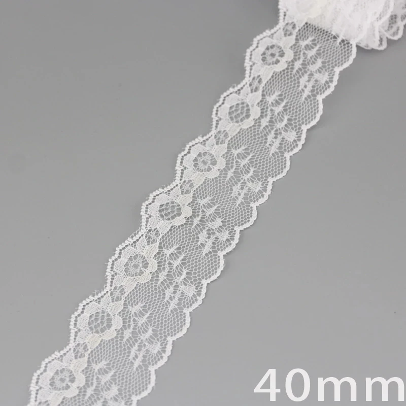 5 Yards/roll White Lace Ribbon Fabric Webbing Decoration Polyester Material Gift Packing Handmade DIY
