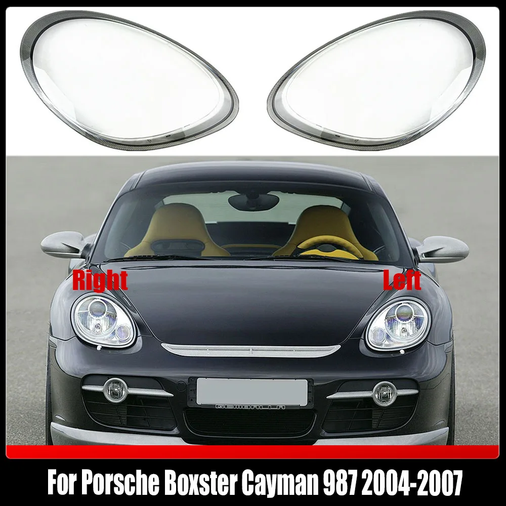 

For Porsche Boxster Cayman 987 2004-2007 Headlamp Transparent Shell Lampshade Lamp Shade Front Headlight Cover Lens Plexiglass