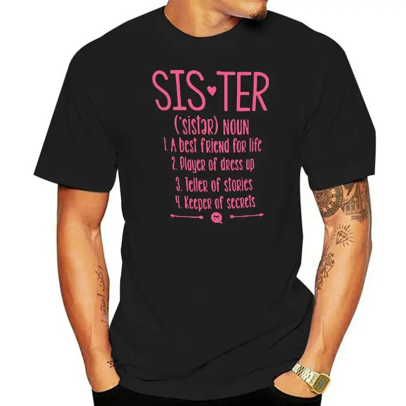 

Принт Sister Noun A Best Friend For Life Player платье-футболка для женщин крутые Потрясающие футболки для мальчиков и девочек с круглым вырезом однотонные 2022