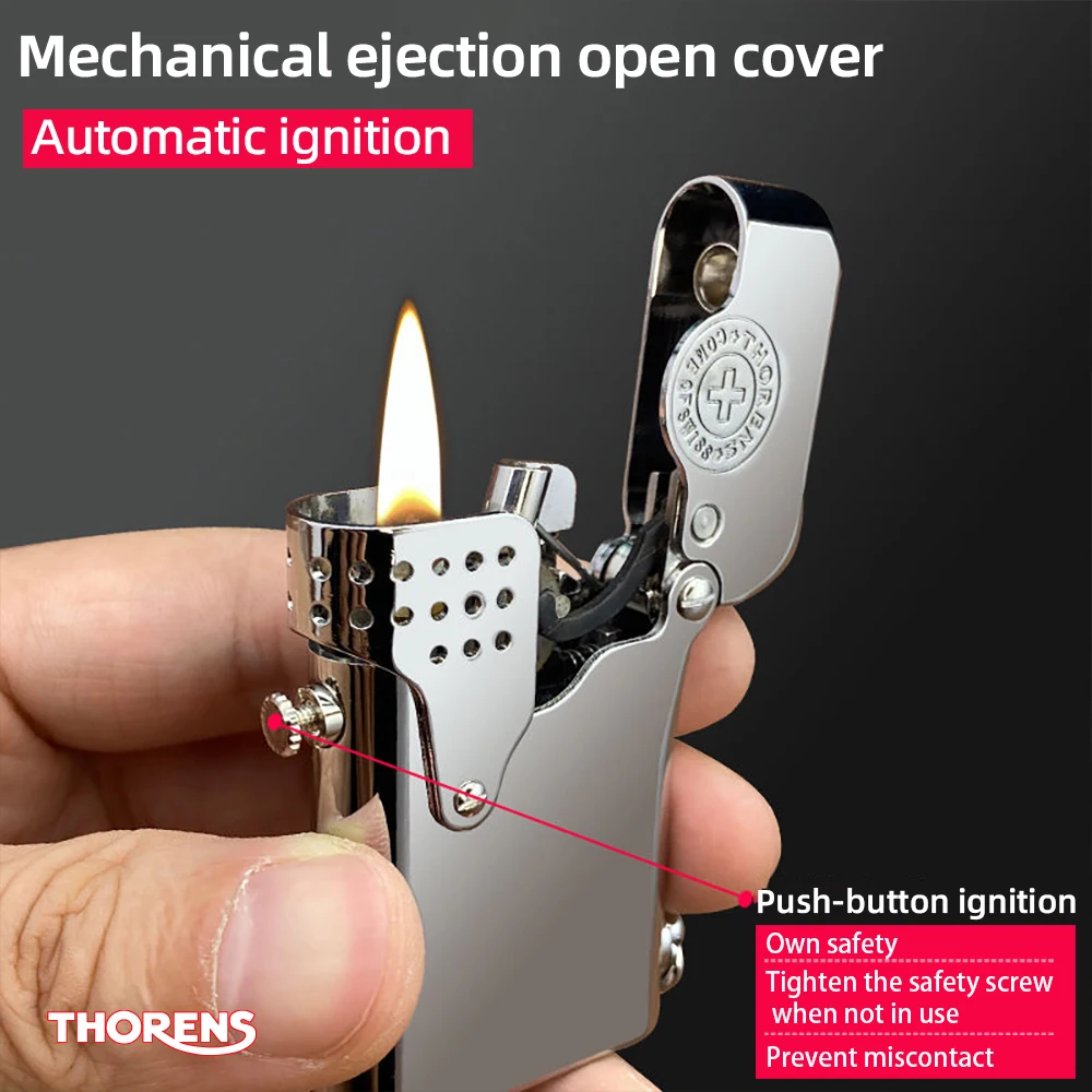 

THORENS Storm Lighter Vintege Single Claw Windproof Kerosene Automatic Lighter for Collection Decorative Unique Gift for Men