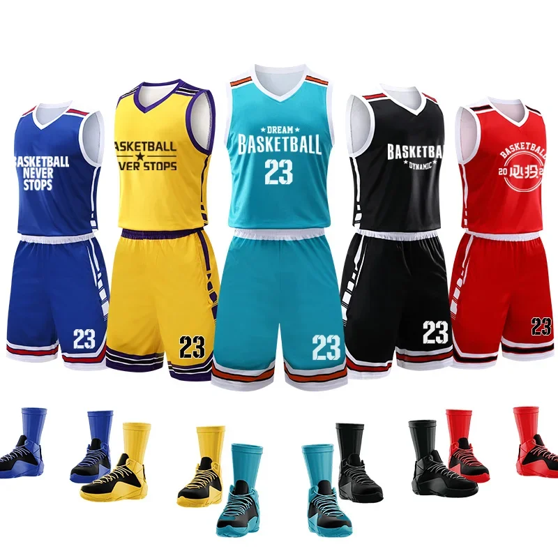 

Wholesale Custom Cheap Basketball Jerseys Summer Mens Basketball Wear 100% Polyerster Breathable Basketball Uniform Shirts LQ227