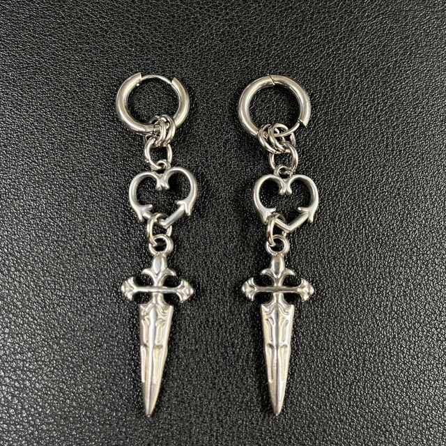 87385-ce145b.jpg Boucles d'oreilles Punk Grunge Rock à rivets, chaîne, Cool, mode géométrique, goutte d'eau, gothique, breloque esthétique, bijoux, accessoires Hip Hop