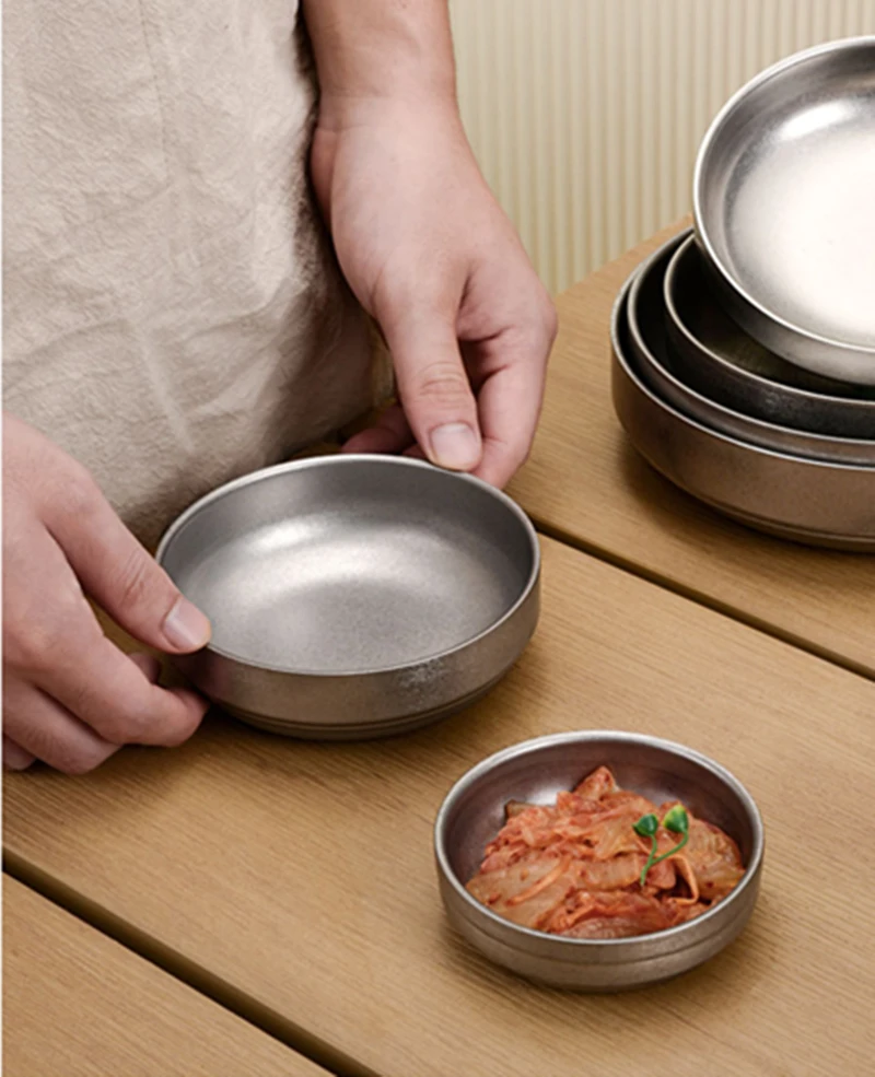 304 Stainless Steel Salad  Seasoning Bowl Set - Retro Tableware 2025