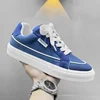 Harajuku style Blue Men's Canvas Shoes 45 Size Spring Low cut Vulcanize Sneakers Men Breathable Lace Up Skateboard Shoes Men 1