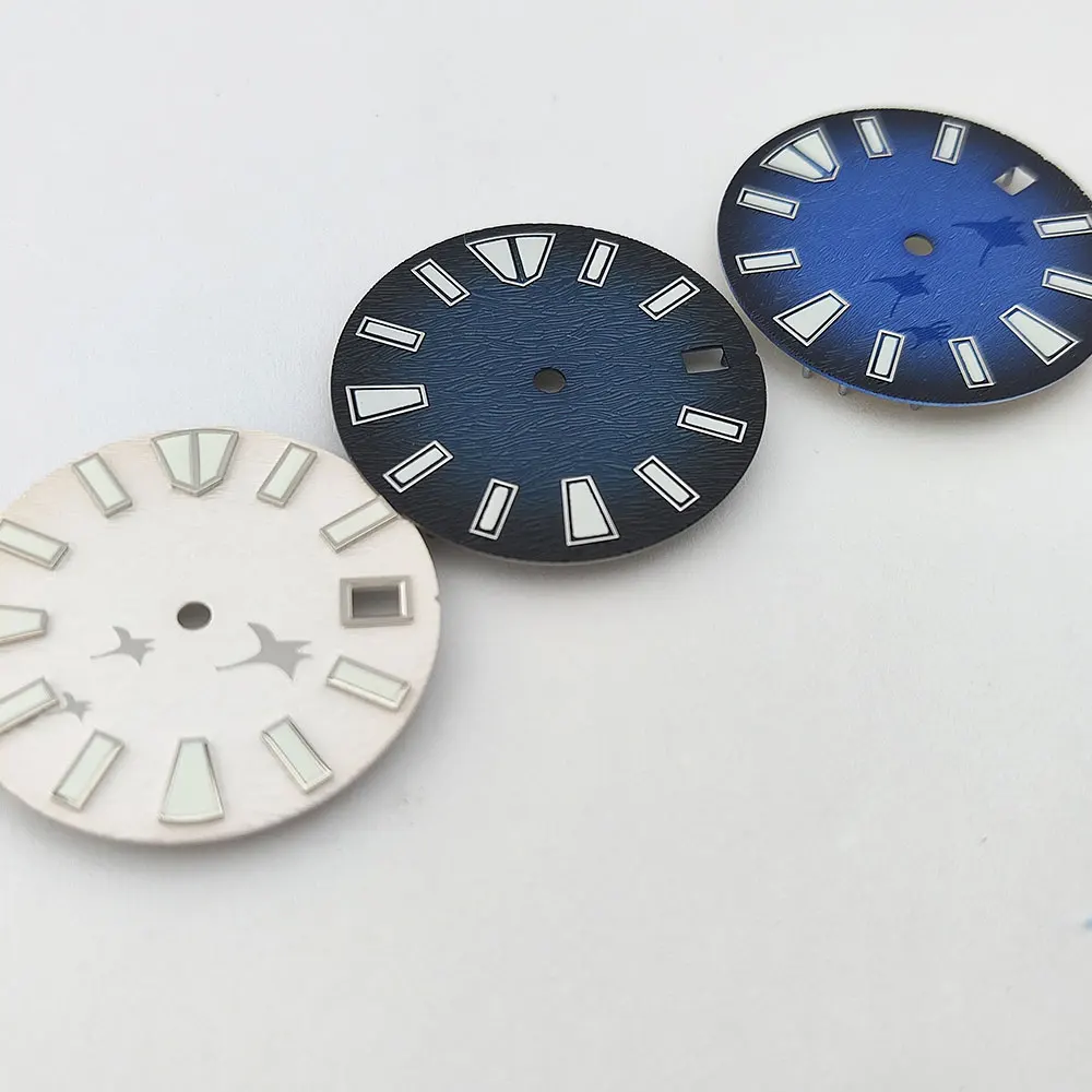 Custom White, Black, and Blue Dial with Green Luminescence