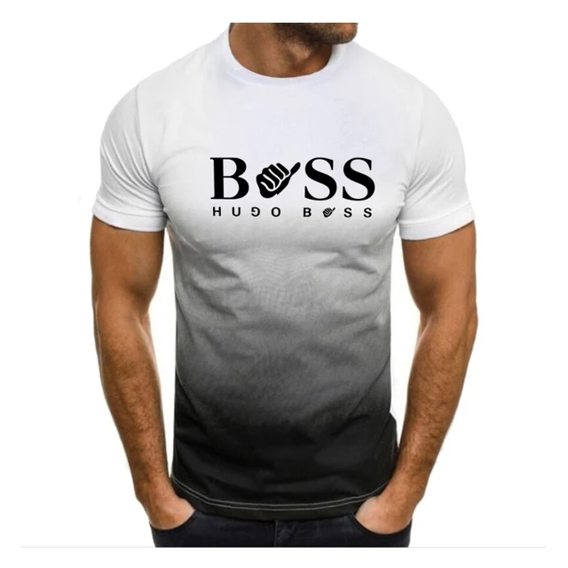 New Men's T-shirt Loose Boss Short Sleeve O-Neck Fashion Top 3D Printing  Gradient Series Youth Casual Harajuku Large - AliExpress