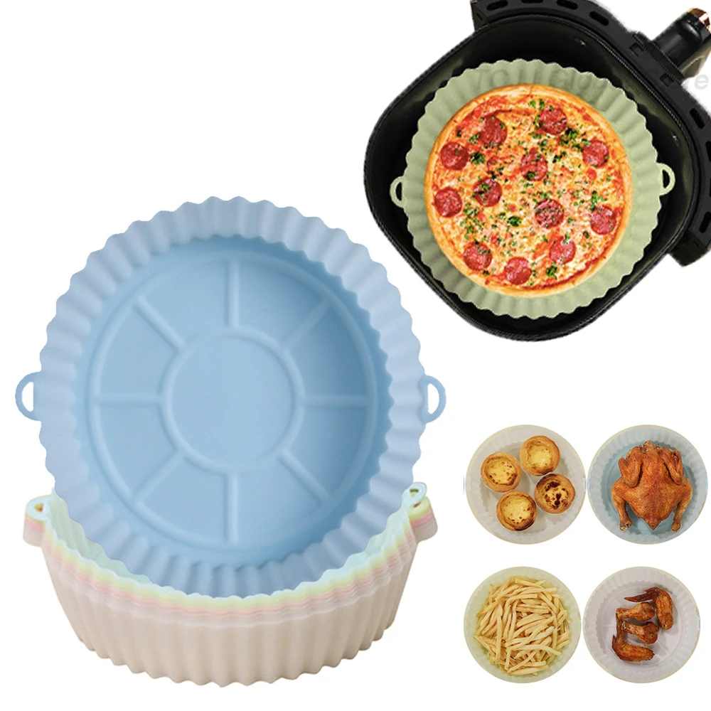 2PCS Air Fryer Silicone Tray Dish Dual 2 Basket Baking Pan Oven Pot Plate  Liner Dual Air Fryer Accessories For Ninja Foodi - AliExpress