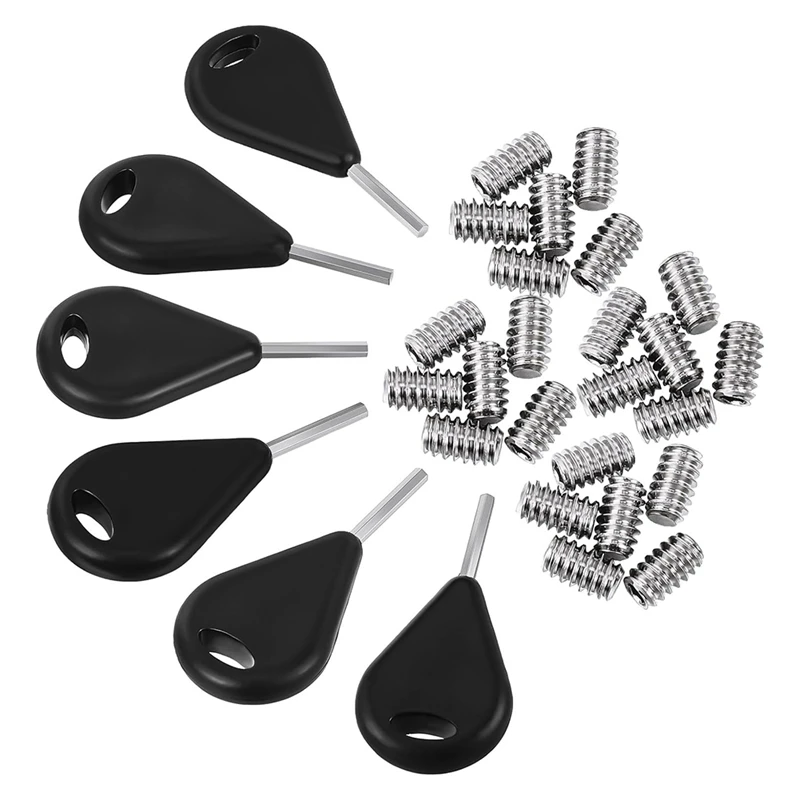 Surfboard Screws Universal Hexagon Surf Fin Key Surfboard Fin Key Replacement 24 Pcs Screws 6 Pcs