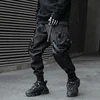 Hip Hop Tactical Cargo Pants Men Ribbons Joggers Trousers 2023 Spring Functional Elastic Waist Fahsion Streetwear Pant 4
