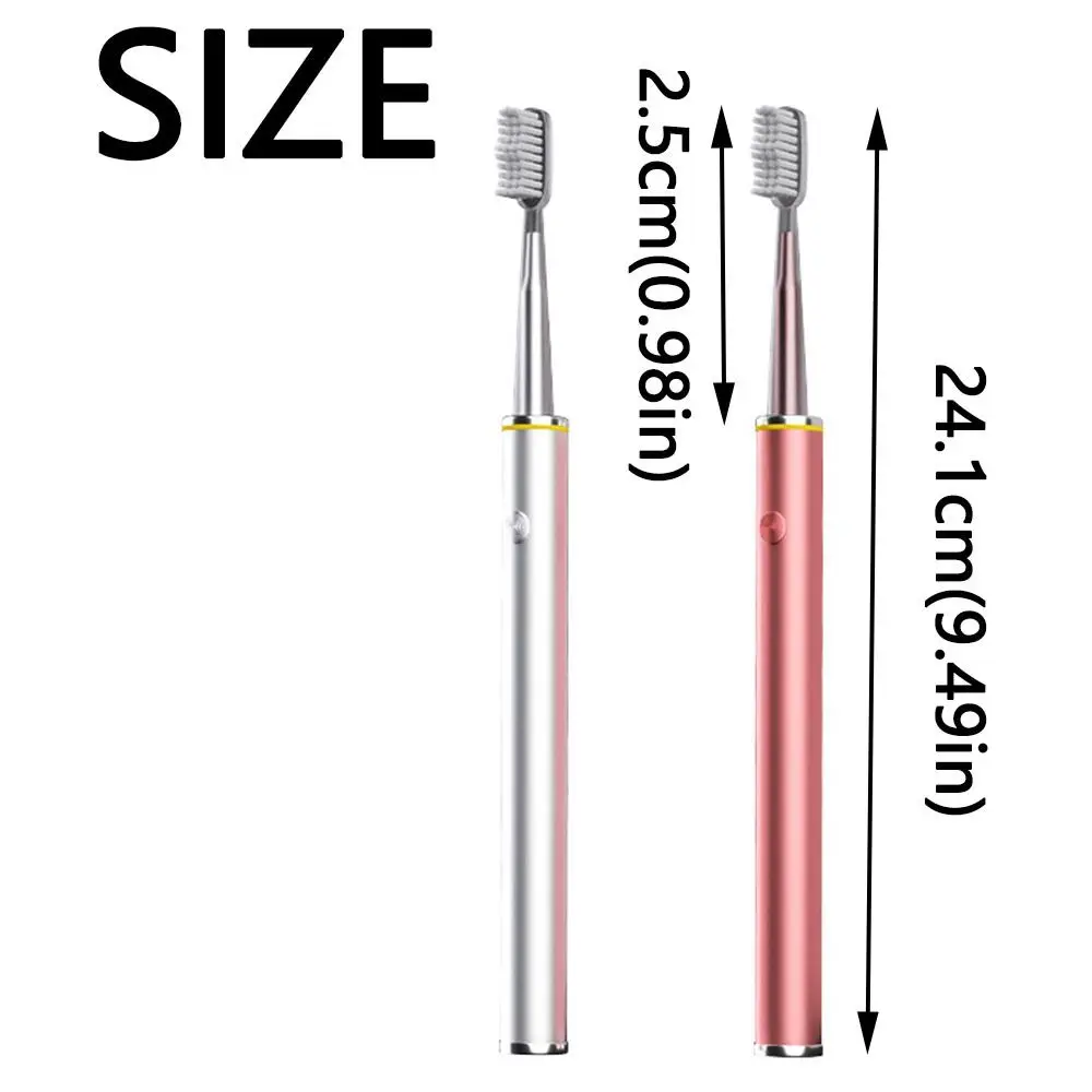 휴대용 소닉 전동 칫솔 부드러운 머리카락 3 가지 모드 치아 청소 브러시 ??USB 충전식 방수 치아 클리너